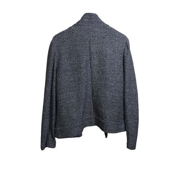 LOFT Tweed Biker Jacket Sz XL Gray Cotton Blend Lightweight Collared Pockets EUC - Picture 7 of 11